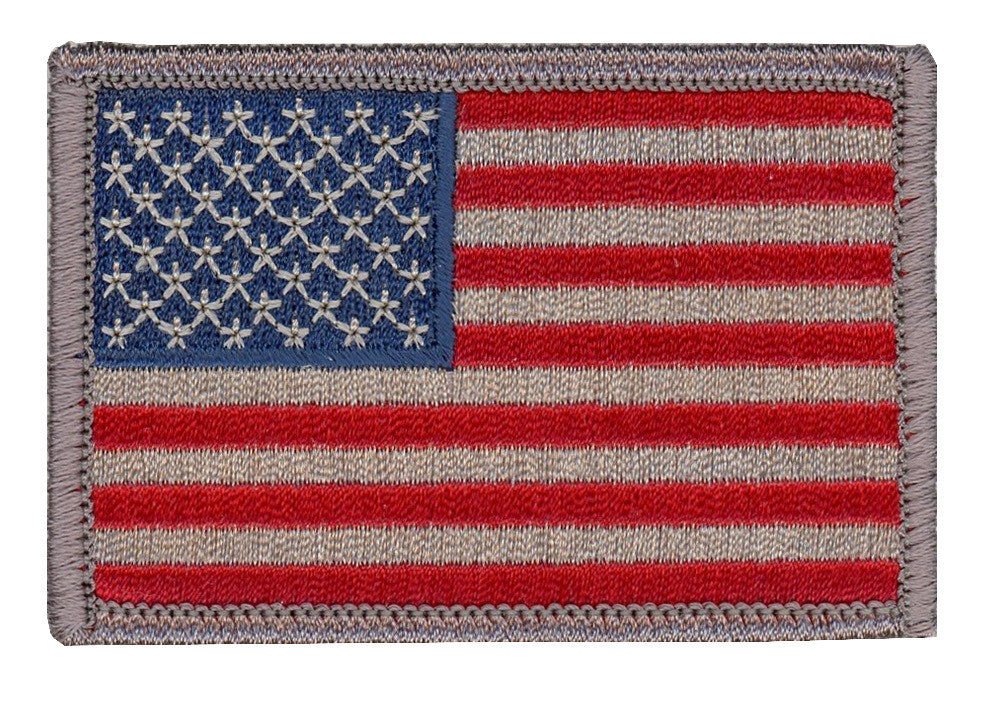 Velcro Subdued Silver American US Flag Biker Tactical Operator Army Patch - Titan One