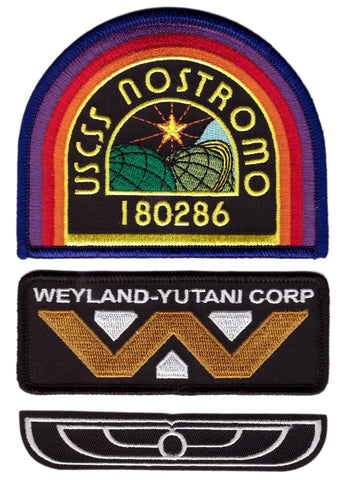 3 Patch set - Weyland Nostromo USCM Crew Costume Uniform