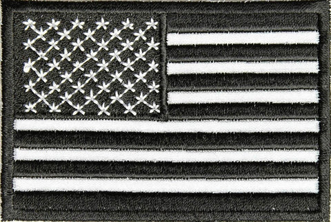 Velcro Reflective Black - White American US Flag Biker Army Patch - Titan One