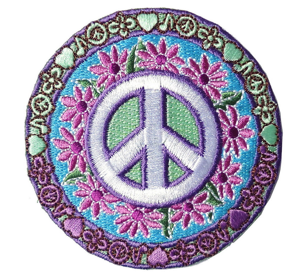 Peace Sign Daisy Flowers Hippie Jeans Jacket Patch - Titan One