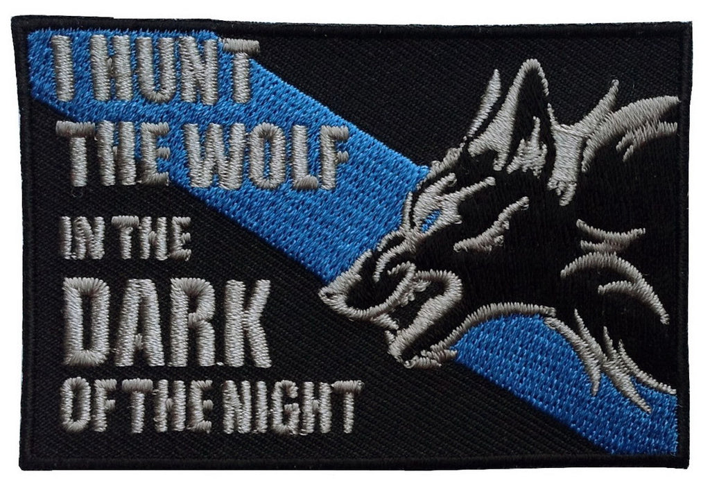 Velcro I Hunt the Wolf Police Blue Line Tactical Swat Morale Patch - Titan One