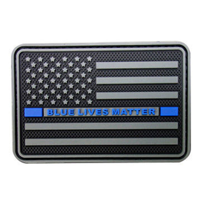 PVC Blue Lives Matter Police Blue Line US Flag Subdued Tactical Patch