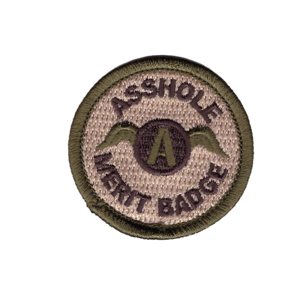 Iron on Multicam Asshole Merit Badge US Army Morale Patch