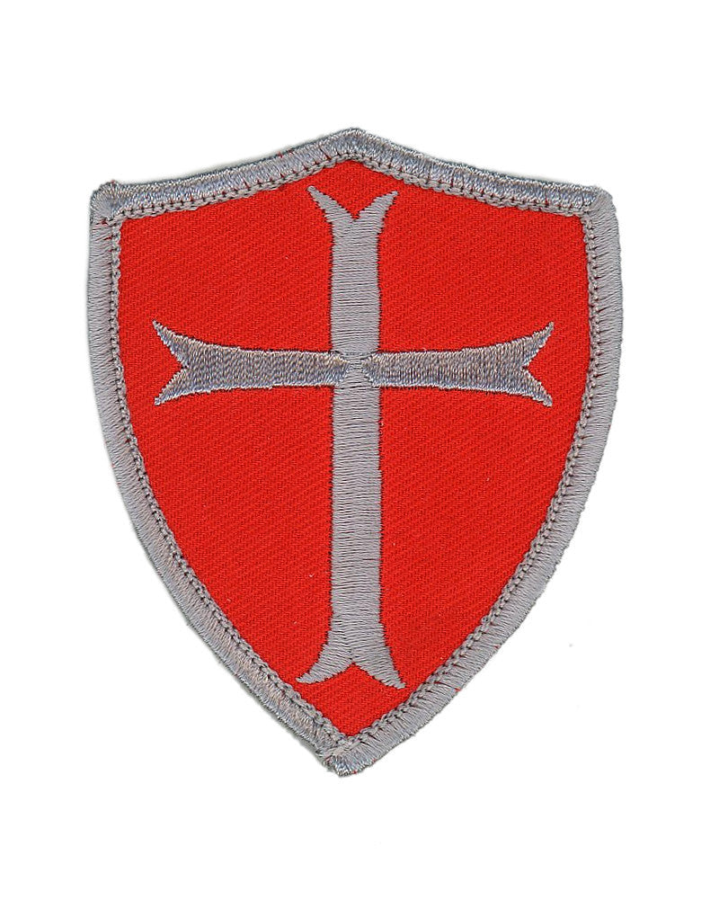 Velcro Shield Silver Red Crusader Cross Morale Tactical Patch - Titan One