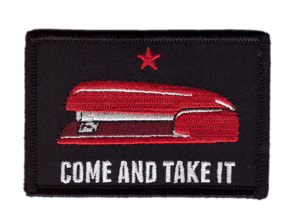 Velcro Come and Take it Office Red Stapler Molon Labe Tactical Morale Patch - Titan One