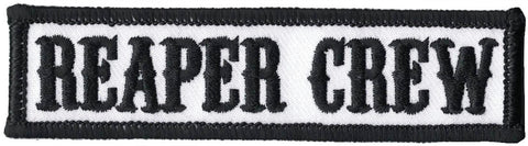 Black on White Reaper Crew Outlaw Biker Vest Jacket Patch - Titan One