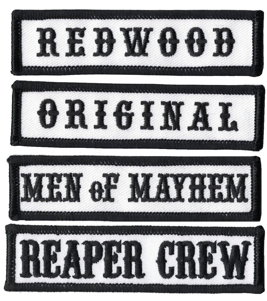 Black Reaper Crew Sons of Anarchy Biker Vest Jacket Officer Title Patch Set - Titan One