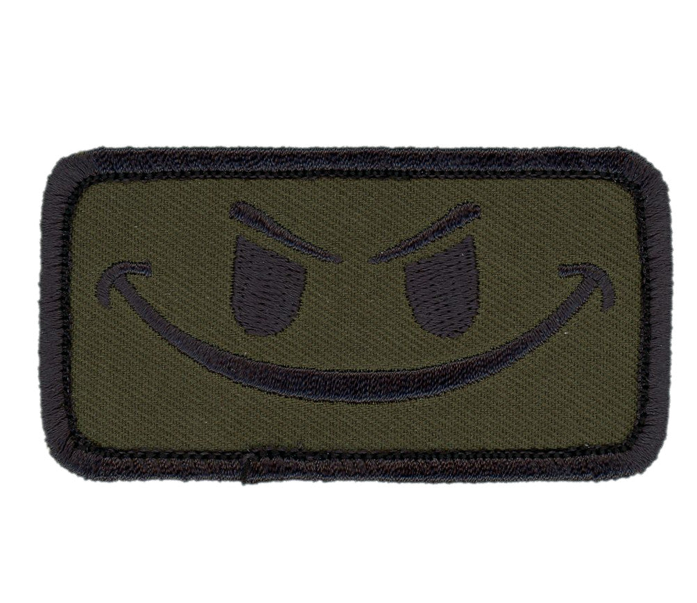 Velcro Camo Green Evil Smiley Tactical Morale Gear Patch - Titan One