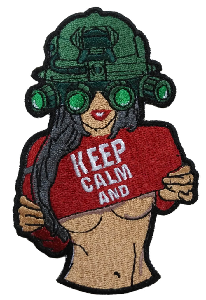 Velcro Pin up Girl Operator Keep Calm Strip Tactical Patch - Titan One