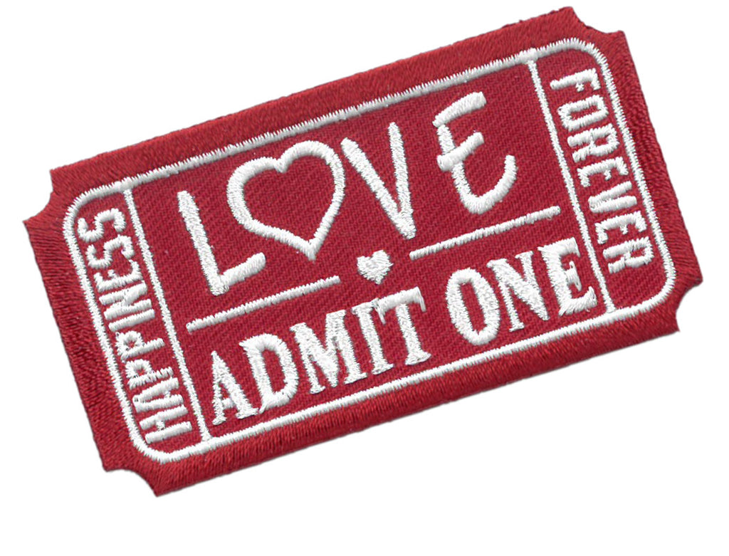 Love Heart Admit One Ticket Rockabilly Tattoo Jacket Patch - Titan One