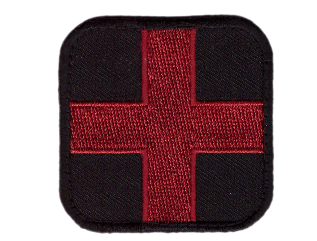 Black Red - Medic Cross EDC Bag Morale Patch