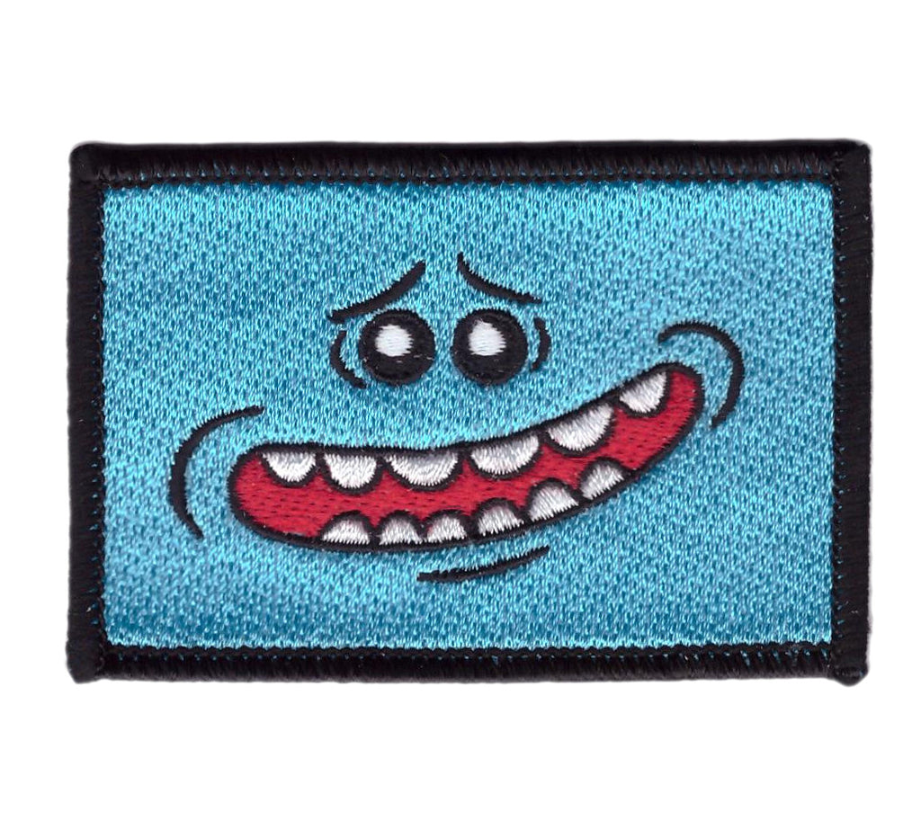 Meeseeks Face Rick Morty LIfe is Pain VELCRO® BRAND Hook Fastener Patch