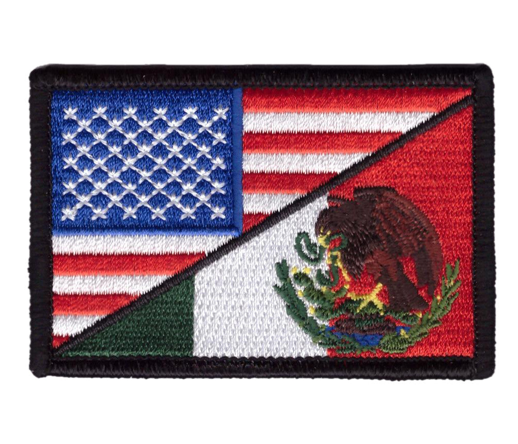 Iron on USA Mexico Flag Patch
