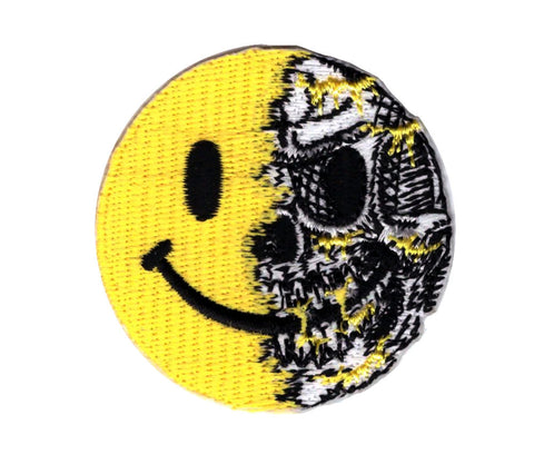 Iron on Smiley Evil Skull Morale Banksy Decorative Jacket Patch - Titan One