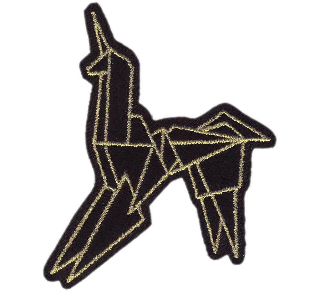 Origami Unicorn Gold Black Blade Runner Movie Genetic Replicants Jacket Patch - Titan One