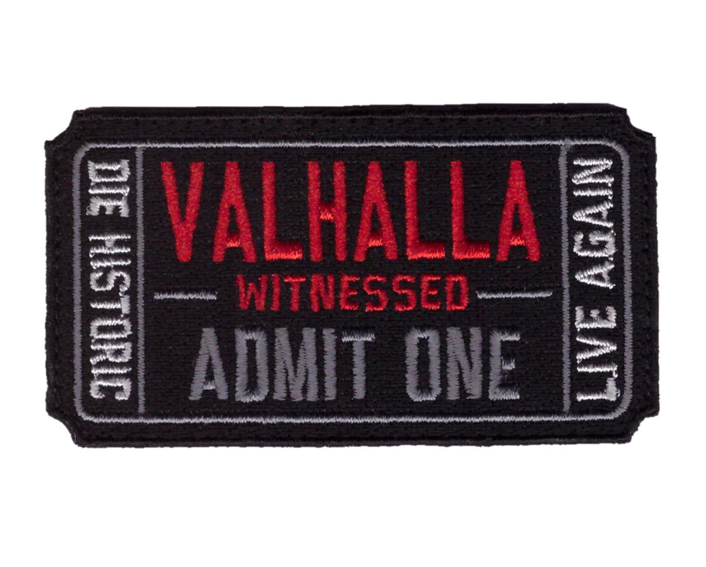 Velcro Ticket to Valhalla Witnessed Vikings Odin Patch - Black - Titan One