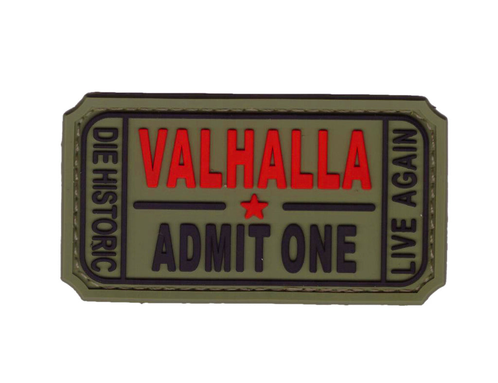 Camo Green Ticket to Valhalla Viking PVC Tactical Morale Patch