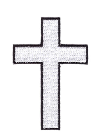 Christian White Cross Biker Jacket Patch